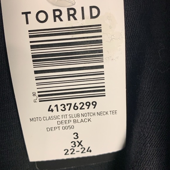 NWT Torrid Moto Embroidered Classic Fit Slub Notch Neck Tee 2X - Picture 4 of 11